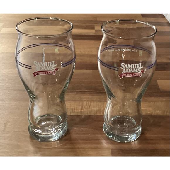 Sam Adams Boston Lager ~Take Pride In your Beer~ Beer Glasses Pint Glasses Set 2 - Picture 1 of 10
